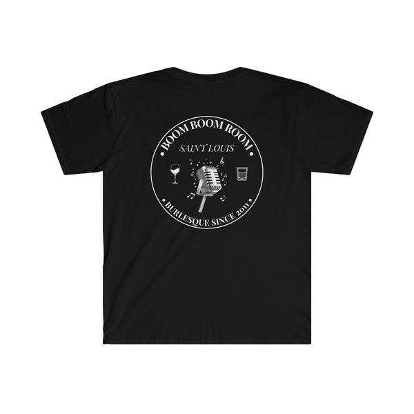 Boom Boom Room Round Logo T Shirt in 3 dark color choices.