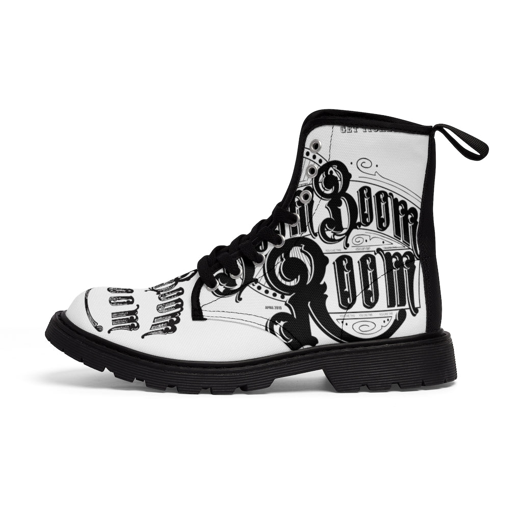 Footwear - Combat Boots - Canvas - Papa Pastie Design - Unisex in