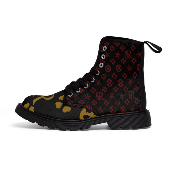 Footwear - Combat Boots - Canvas - Papa Pastie Design -  Unisex in Men's Sizes