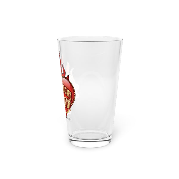 Pint Glass -With Boom Boom Room Tattoo Style Logo