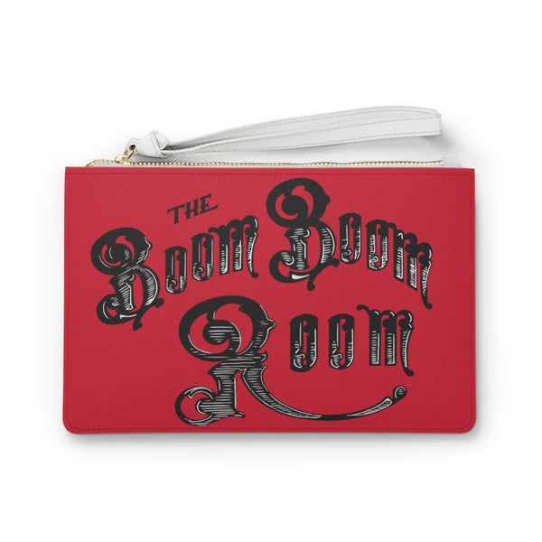 Bag - Clutch - Red With Boom Boom Room Logo In Black