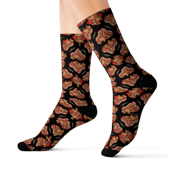 Socks by BBR Signature Series, Black With BBR heart Logo