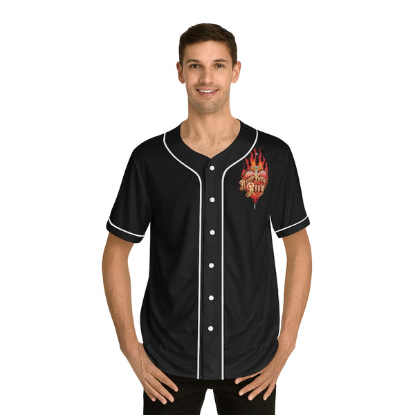 T-Shirt - Baseball Jersey - Black With Tattoo Style Art