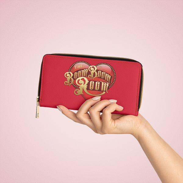 Purse - Wallet - Zipper Style - Red With Boom Boom Room Logo