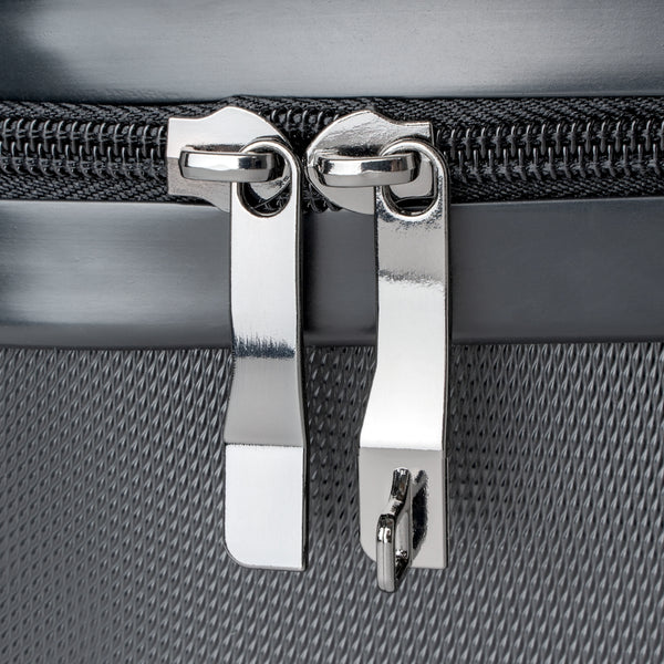 Suitcase - Large Medium Small - Black With Designer Pattern