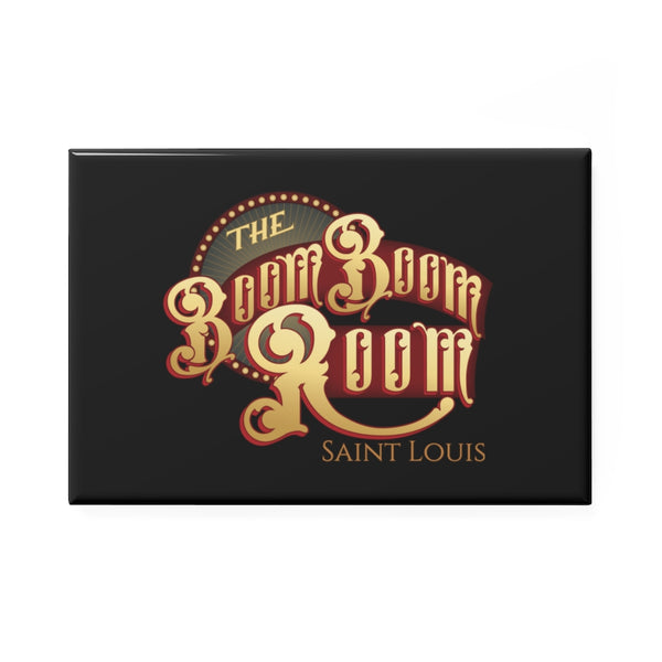 Magnet - Black With Boom Boom Room Logo and Saing Louis Rectangle