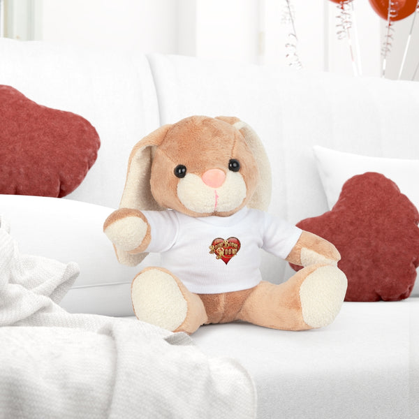 Plush Toy - Teddy Bear, Elephant, or Rabbit with BBR heart Logo T-Shirt