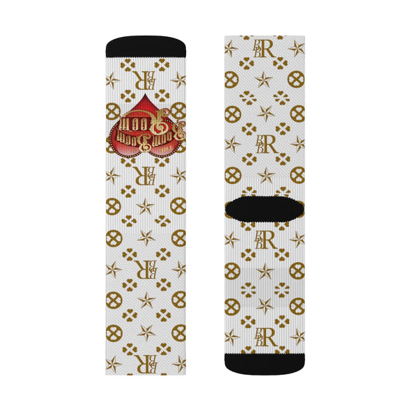 Socks by BBR Signature Series White with Designer Pattern