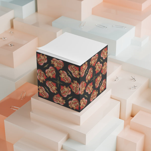 Home Office - Post It Notes - Note Cube With BBR Pattern On Sides