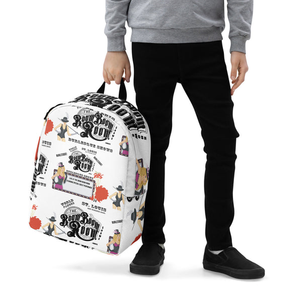 Backpack - Minimalist Style - White With Marque Vintage Style Artwork