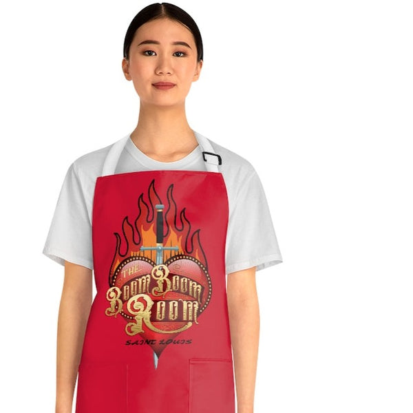 Apron - Red With Boom Boom Room Fire Logo