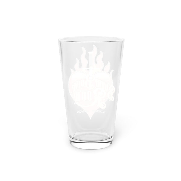 Pint Glass -With Boom Boom Room Tattoo Style Logo