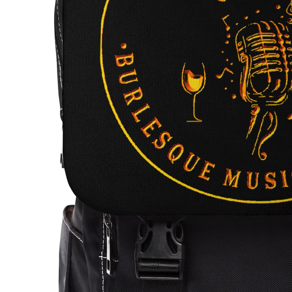 Backpack - Casual Shoulder Style - Black - Burlesque Radio Logo - Classy