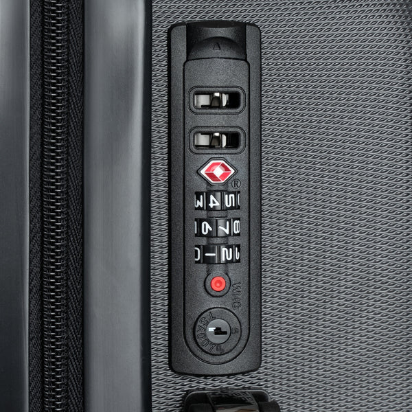 Suitcase - Large Medium Small - Black With Designer Pattern