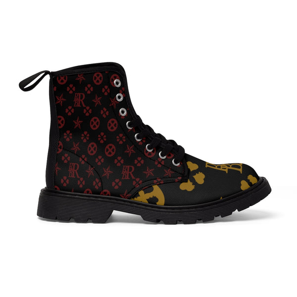 Footwear - Combat Boots - Canvas - Papa Pastie Design -  Unisex in Men's Sizes