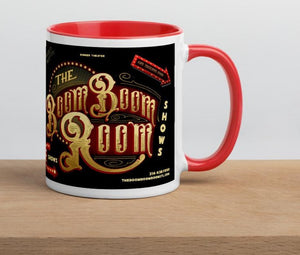 RED AND BLACK BOOM BOOM ROOM COFFEE CUP WITH VINTAGE LOGO BURLESQUE CLUB