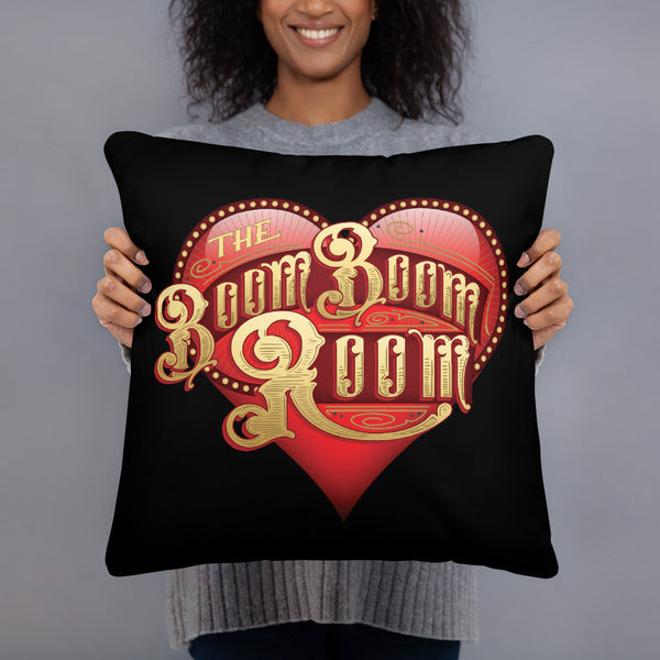 Pillow With Boom Boom Room Heart Logo, Pin-up girls, by Printful