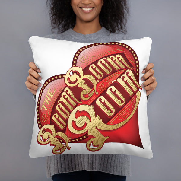 Pillow, Home Decor, Heart Logo, White, Two Sizes